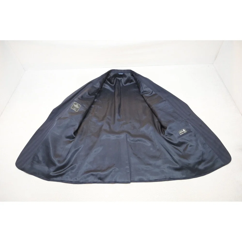 Givenchy Blazer Men Size 46L Navy Blue Shadow Stripe Two Button Formal